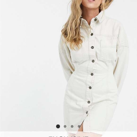 ASOS Dresses & Skirts - ASOS Cream Button-Front Mini Dress